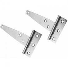 Galvanized Hinges - 4 Pieces Heavy Duty T-Hinge in White Zinc with Screws, White Zinc, 8 Inch