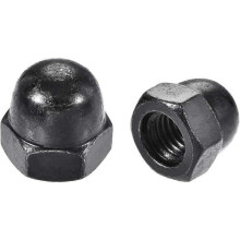 Hex Nuts \\u2013 10pcs M10 Coupling Nuts Carbon Steel Hex Head Decorative Cap Nut for Screws Bolts Black