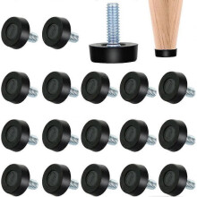 Rubber Chair Pads Noise Reduction Chair Leg Protector Leveling Foot Screw-in Chair Pad Table Leg Protector Round Chair Pad for Table Furniture Office