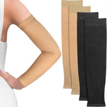 Full Forearm Tattoo Cover Up Compression Sleeve Concealer Support UV Protection Arm Sleeve for Men and Women (Black, Nude, 15.0 x 3.9 Inch) Blac