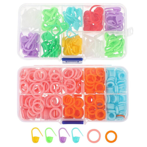 Crochet Markers Assorted Colors 2 Boxes 2.2x1x0.4 inch