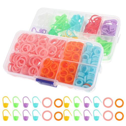 Crochet Markers Assorted Colors 2 Boxes 2.2x1x0.4 inch 1