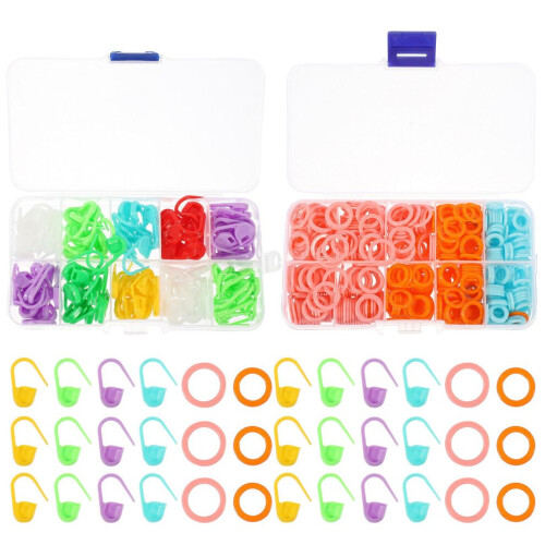 Crochet Markers Assorted Colors 2 Boxes 2.2x1x0.4 inch 2