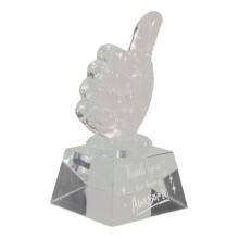 Kristall Trophy trofé staty hand gest utmärkelse