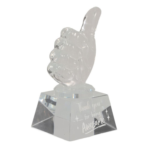 Kristall Trophy trofé staty hand gest utmärkelse