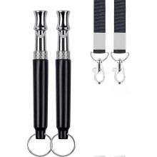 Professional Ultrasonic Dog Whistle, Dog Training Whistle, Adjustable Frequencies, Ultrasonic Dog Obedience Whistle, Metal Training Whistle with Blac