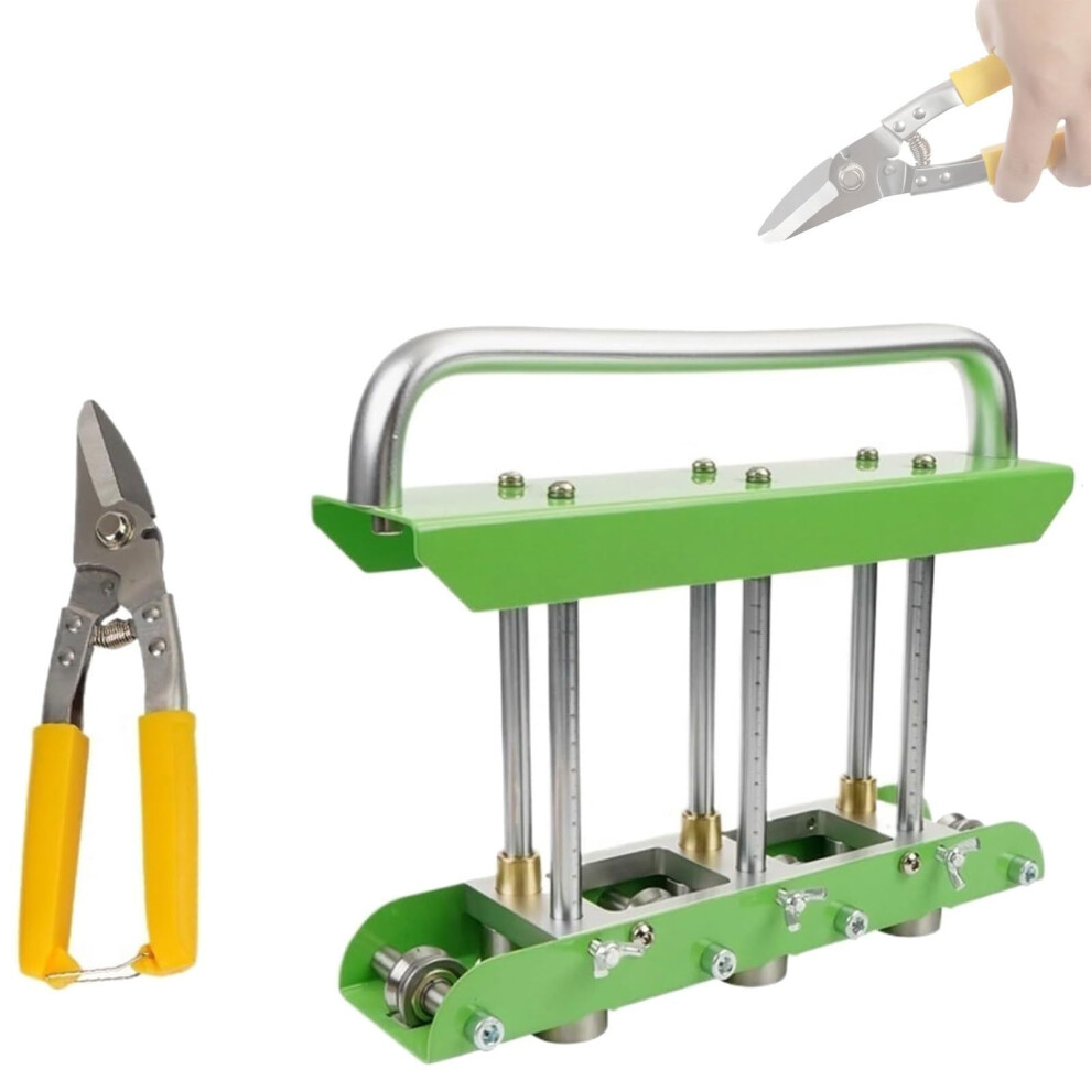 Professional 3 Station Sheet Metal Bender With V Shaped Roller And Metal Snips, Hand Tool For 0 To 90 Bending Of Metal Roof Materials Green 9105992030934