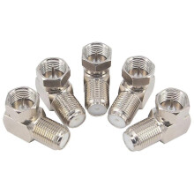 5PCS Right Angle F Coaxial Adapter 90 Degree Coaxial F Connector TV Antenna Connector F Plug Male to Female Satellite Adapter RG6 F Plug for SKY Vir