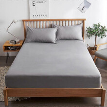 Brushed Microfiber Fitted Sheet 180x200 cm -Betterlife gray Single Mattress Protector with Large 30 cm Bonnet for Thick Mattress,（1 pcs）