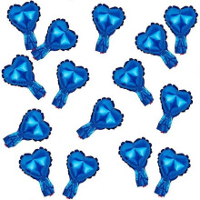 100pcs Navy Heart Foil Balloons, 5inch Navy Blue Heart Mini Mylar Balloons for Valentine's Day Wedding Photo Shooting Proposal Ocean Party D