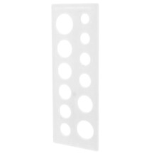 Diametermätningslinjal, vit, 2,5 cm, 23 x 8 x 1,2 cm