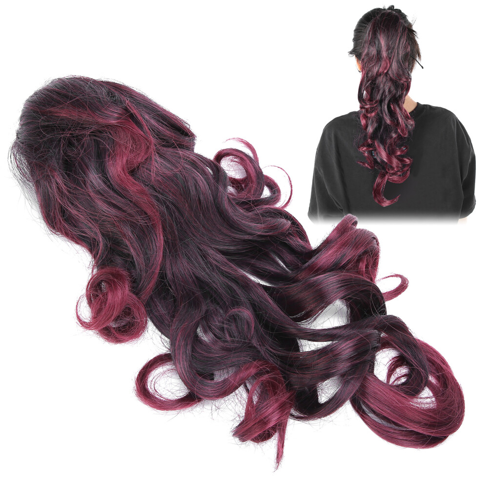 Unisex Long Curly Ponytail Wig Claw Clip 50Cm Wavy Synthetic Hair Extensions