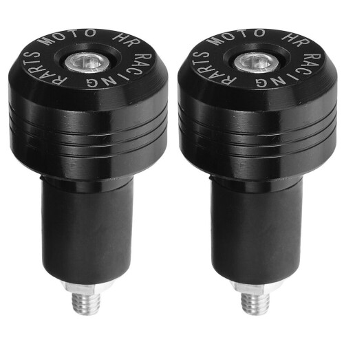 Handlebar End Caps, Aluminum Alloy, Black, 1 Pair
