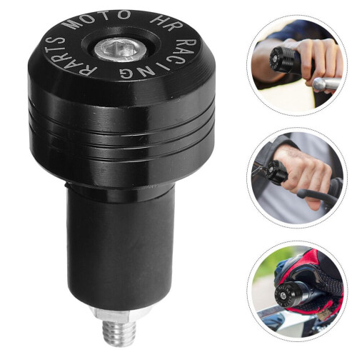 Handlebar End Caps, Aluminum Alloy, Black, 1 Pair 2