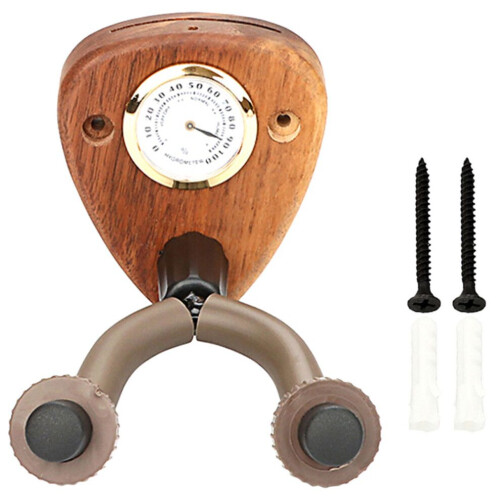 Väggfäste för elgitarr med hygrometer och väggkrok