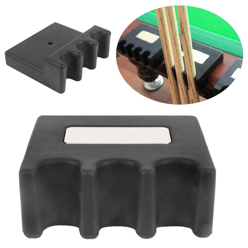 Black Pool Cue Stick Holder, 3 Cues, Hard Plastic, Billiard Accessory