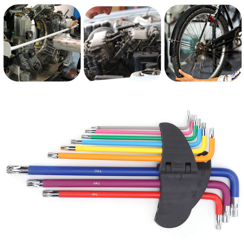 Multicolor 9Pcs Star Hex Socket Wrench Set Extra Long Hex Keys For Home Repair 4931360358769