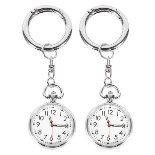 2 Stilluhren, Kinder-Brusttaschenuhren (silber)