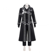 (XXL, set) Kirito Cosplay Costume Black Swordsman Outfit SAO Uniform Halloween Cosplay Suit