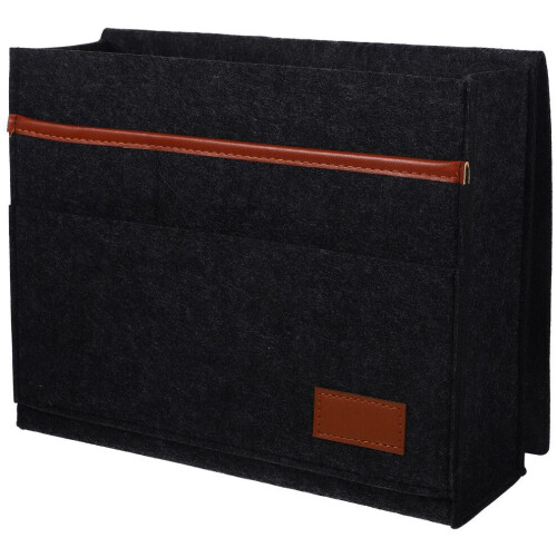 Felt Hanging File Folders for Bed, Magazines, Tablet, Dark Grey