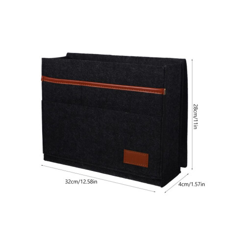 Felt Hanging File Folders for Bed, Magazines, Tablet, Dark Grey 1