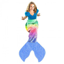 (Adult mermaid) Coral Fleece Mermaid Sleeping Bag Blanket, Cartoon Animal Baby Kick-Proof Blanket, Princess Dress Thick Winter Blanket