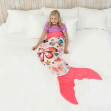 (butterfly) Coral Fleece Mermaid Sleeping Bag Blanket, Cartoon Animal Baby Kick-Proof Blanket, Princess Dress Thick Winter Blanket