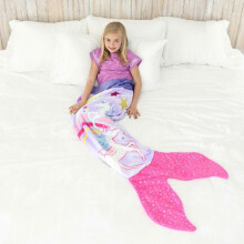 (unicorn) Coral Fleece Mermaid Sleeping Bag Blanket, Cartoon Animal Baby Kick-Proof Blanket, Princess Dress Thick Winter Blanket