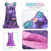 (Purple Ursula Dress) Coral Fleece Mermaid Sleeping Bag Blanket, Cartoon Animal Baby Kick-Proof Blanket, Princess Dress Thick Winter Blanket