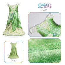 (Tiana Dress) Coral Fleece Mermaid Sleeping Bag Blanket, Cartoon Animal Baby Kick-Proof Blanket, Princess Dress Thick Winter Blanket