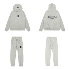 (L, Light grey) Fleece Hoodie Sweatshirt Set Streetwear Oversized Pullover Hooded Jacket for Men Women