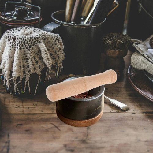 Garlic Tool - Wooden Pestle for Kitchen Utensils 2