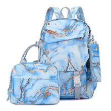 (blue) New Unisex Kids Backpack Set, Lightweight & Large Capacity, Breathable & Waterproof, Ergonomic Design