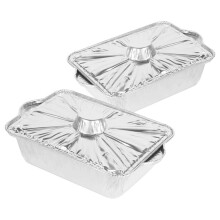 2 rechteckige Aluminiumfolienplatten – für Camping und Grillen