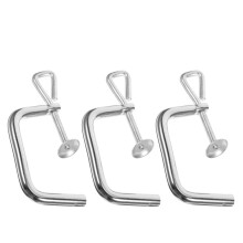 Set van 3 metalen bevestigingsclips voor pastamachine (zilverkleurig)
