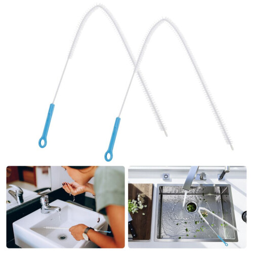 2 schoonmaakborstels, plastic borstel, wit, hangend 2