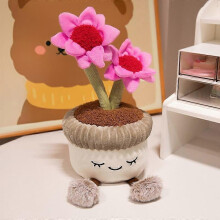 (30cm, Little pink flower) Plush Potted Plant Decor Healing Desktop Plush Toy Cactus Sunflower Rose Gift 30cm