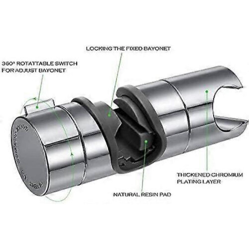 TRIP Replaceable Handheld Shower Holder, Shower Head Bracket, 18-25MM Adjustable Diameter, Chrome-Plated ABS (Silver) 1