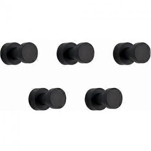 -5 Pack Heavy Duty Adhesive Wall Hooks for Bathroom, Kitchen, Closet, Wardrobe (Black)