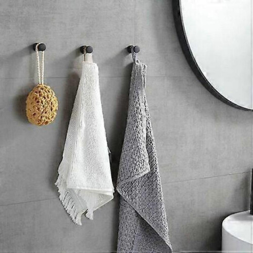 -5 Pack Heavy Duty Adhesive Wall Hooks for Bathroom, Kitchen, Closet, Wardrobe (Black) 1