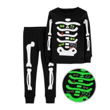 (110cm, 3) Halloween Kids Pajamas Set Glow in The Dark 2-Piece Boys Girls Pajama Set Fall Winter
