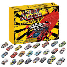 (Car Racing) 2025 24-Day Christmas Countdown Calendar Children's Animal World Toy Gift Box