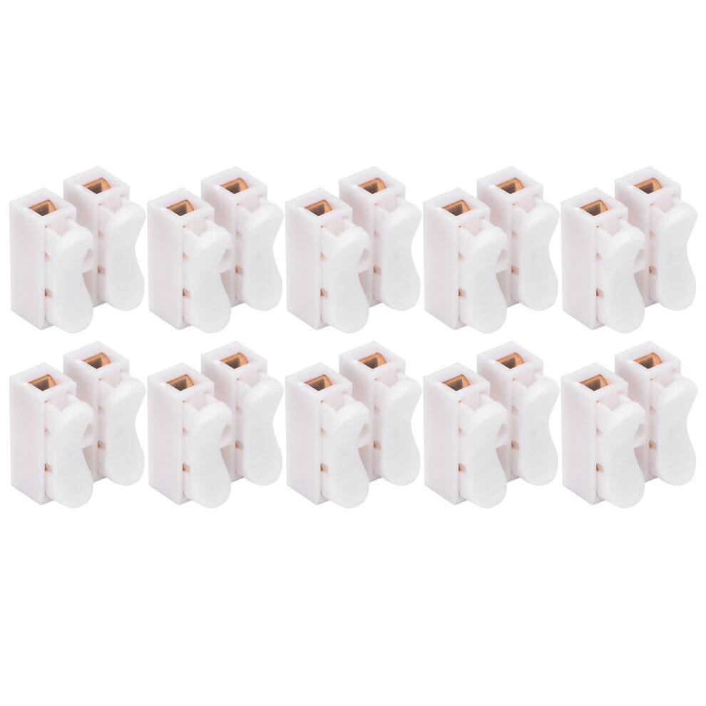 500Pcs 2 Pin Push Connectors Terminal Pure Brass Wire Quick Clamp For Cables 8261360367338