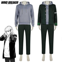(L, set) 2025 New Kasane Cosplay Costume Windproof Hoodie Set Men's Japanese Anime Role Play Outfit