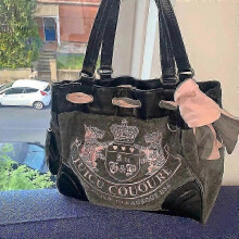 (Black) 2024 Y2k Women Vintage Retro Chic Embroidery Velvet Shoulder Bag Ladies High Capacity E-girls Tote Bags Shopping Handbags For Women