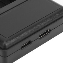 Doppelte Kamerabatterieladegerät mit LCD-Anzeige, Schwarz