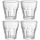 4-piece set: octagonal cups for whiskey, wine, beer 1