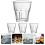4-piece set: octagonal cups for whiskey, wine, beer 3