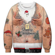(M, D) Mens Ugly Christmas Sweater Novelty 3d Novelty Unisex Xmas Sweatshirt Size