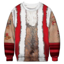 (L, F) Mens Ugly Christmas Sweater Novelty 3d Novelty Unisex Xmas Sweatshirt Size